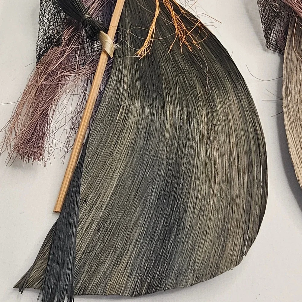 Handmade Primitive Style Halloween Witch Doll Natural Fiber Folk Art Decor